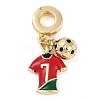 Rack Plating Brass Enamel European Dangle Charms KK-P287-13G-1