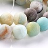 Frosted Natural Flower Amazonite Round Beads Strands G-E330-10mm-01-1
