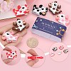 10Pcs 5 Colors Cow Silicone Focal Beads SIL-SC0001-59-3
