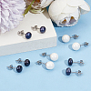 6 Pairs 2 Style Shell Pearl Ball Stud Earrings EJEW-BBC0001-34-4