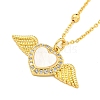 Brass Micro Pave Cubic Zirconia Pendant Necklaces NJEW-M220-07A-G-1