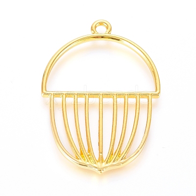 Alloy Open Back Bezel Pendants PALLOY-E564-43G-1