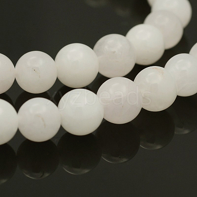 Natural Round White Jade Bead Strands G-P070-01-6mm-1