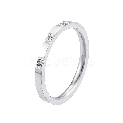 Crystal Rhinestone Simple Thin Finger Ring RJEW-N043-33P-1
