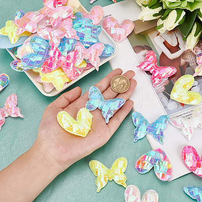 72Pcs 18 Style Fabric & Sequin Ornament Accessories DIY-AR0002-23-1