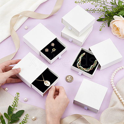 Paper Jewelry Drawer Boxes LS-CON-WH0085-203B-1