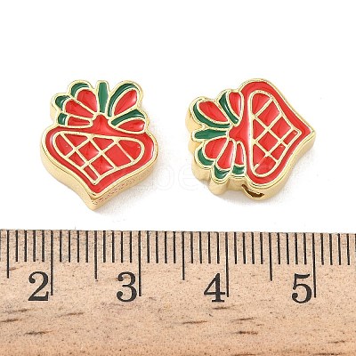 Christmas Brass Enamel Beads KK-I474-G26-1