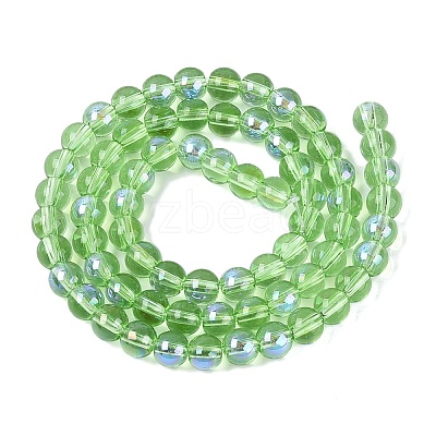 Transparent Electroplate Glass Beads Strands LS-EGLA-Q132-6MM-01A-20-1