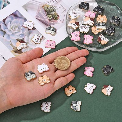 35Pcs 7 Colors Alloy Enamel Pendants ENAM-CJ0002-67-1