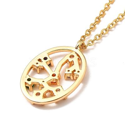 Colorful Cubic Zirconia Constellation Pendant Necklace NJEW-H166-01L-1