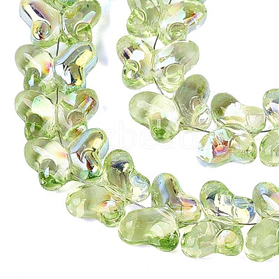 Baking Paint Electroplate Transparent Glass Beads Strands EGLA-Q136-03A-05-1