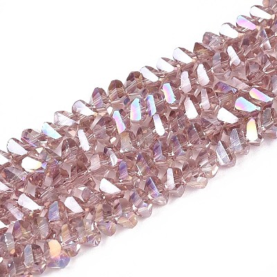 Electroplate Transparent Glass Beads Strands GLAA-N021-4mm-25-1