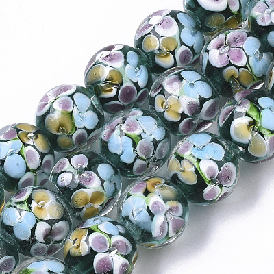 Handmade Lampwork Beads Strands LAMP-T007-04F-1
