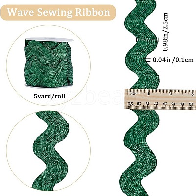 5 Yards Polyester Wavy Fringe Trim Ribbon OCOR-GF0003-45A-1