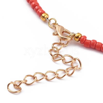 Round Opaque Colours Glass Seed Beaded Necklaces NJEW-JN03362-01-1