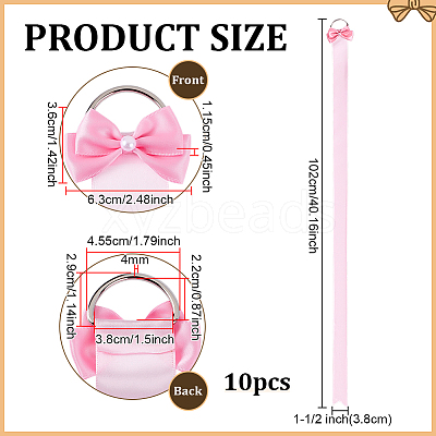 10Pcs Polyester Hairpin Hair Clip Holder Storage Organizer Hanging Ribbon HJEW-FG00050-1