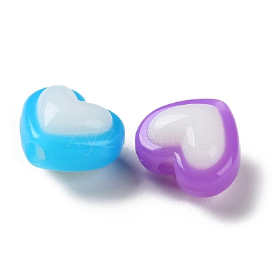 Two Tone Opaque Acrylic Beads X-SACR-I005-05B-1