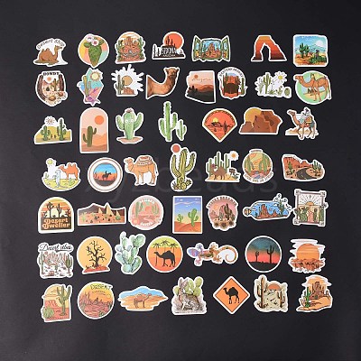 50Pcs Desert Theme PVC Self Adhesive Stickers Set STIC-C003-02-1