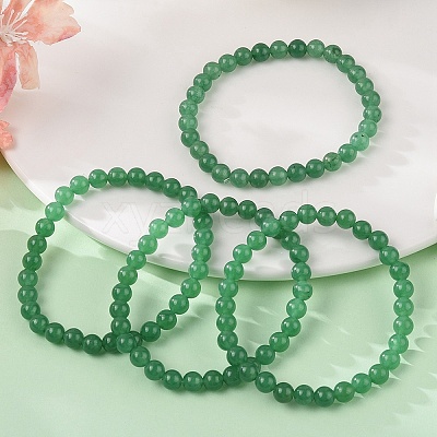 Natural Malaysia Jade(Dyed) Bead Stretch Bracelets BJEW-K212-A-013-1