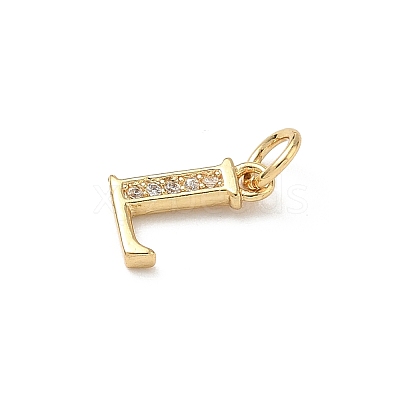 Brass Micro Pave Cubic Zirconia Charms KK-I382-03G-L-1