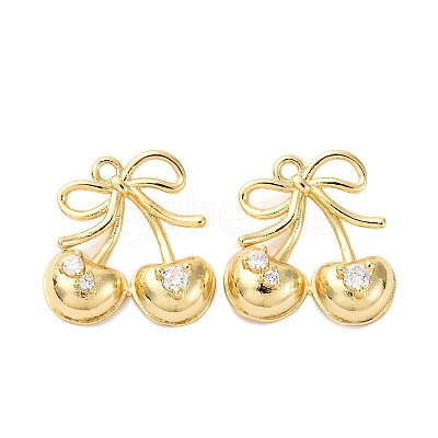 Brass Micro Pave Cubic Zirconia Pendants KK-F895-18B-G-1