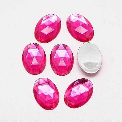 Acrylic Rhinestone Flat Back Cabochons GACR-Q011-30x40-07-1