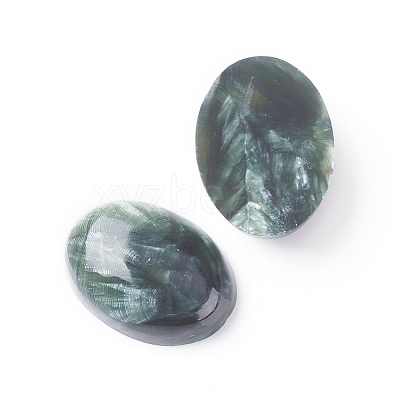 Natural Seraphinite Cabochons G-E557-04F-1