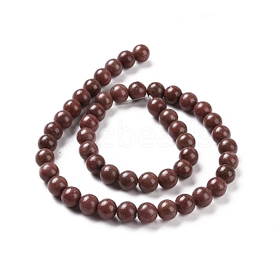 Natural Rhodonite Round Bead Strands G-J302-10-6mm-1