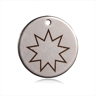 Non-Tarnish Spray Painted 201 Stainless Steel Pendants STAS-F078-09P-1