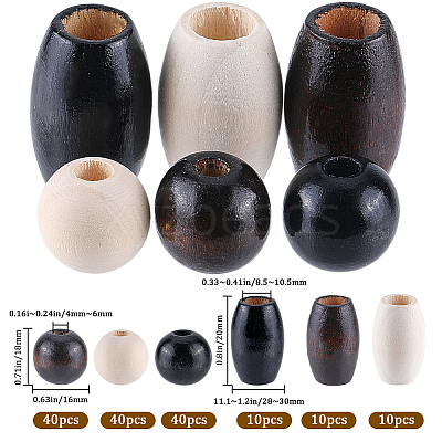 150Pcs Natural Wood Beads WOOD-GF0002-17-1