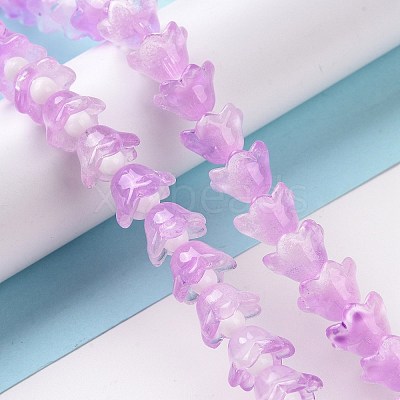 Transparent Glass Beads Strands LAMP-H061-01C-03-1