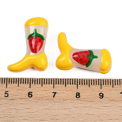 Boot Baking Paint Glass Enamel  Beads LAMP-C020-02C-1