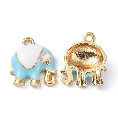 Elephant Alloy Enamel Pendants ENAM-B045-01LG-03-1
