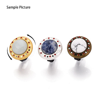 Adjustable Alloy & Iron & Rhinestone Bezel Cup Ring Base with Rotatable Tray MAK-T012-10AB-1
