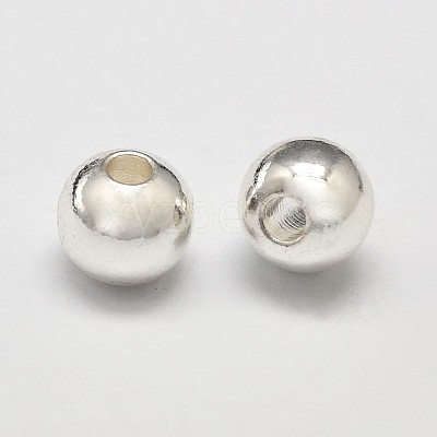 Rack Plating Brass Round Spacer Beads KK-I601-6mm-S-RS-1