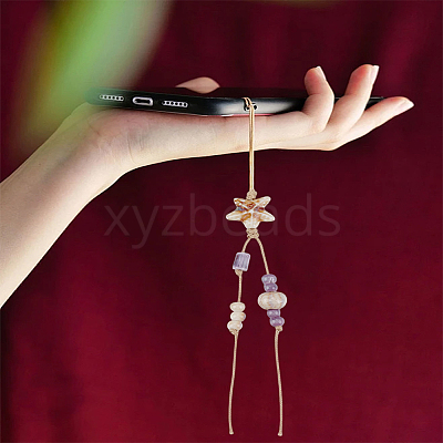 2Pcs 2 Styles Porcelain Bead Mobile Straps HJEW-LP0001-83-1