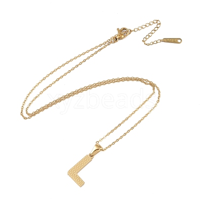 Ion Plating(IP) Initial Letter 304 Stainless Steel Pendant Necklaces NJEW-M199-01G-L-1
