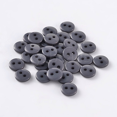 2-Hole Flat Round Resin Sewing Buttons for Costume Design BUTT-E119-18L-01-1