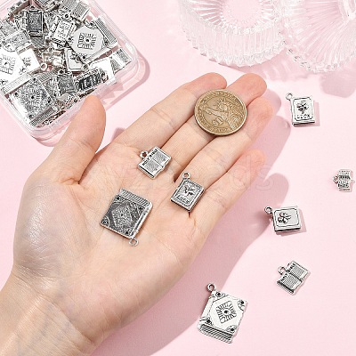 50Pcs 5 Styles Tibetan Style Alloy Pendants FIND-YW0011-41-1