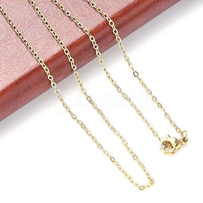 Ion Plating(IP) 304 Stainless Steel Cable Chain Necklaces NJEW-E026-04G-D-1