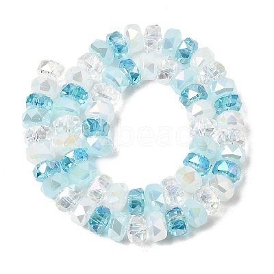 Ombre Effect Electroplate Glass Beads EGLA-F168-01-1