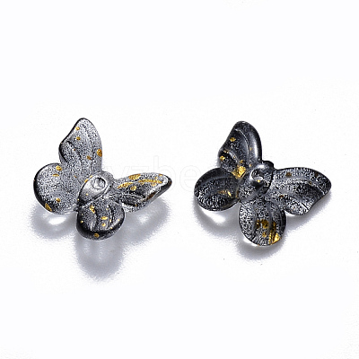 Transparent Spray Painted Glass Charms GLAA-T016-22E-1