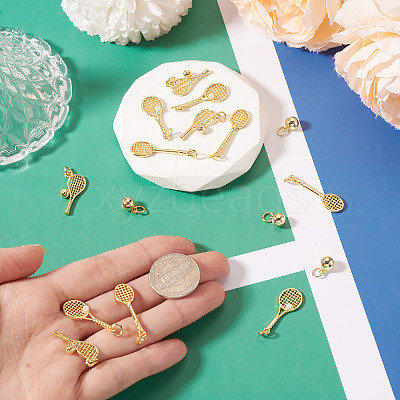 16Pcs 4 Styles Brass Pendants KK-TA0009-03-1