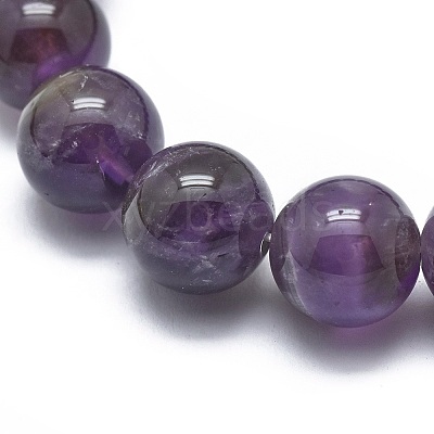 Natural Amethyst Bead Stretch Bracelets BJEW-K212-B-034-1