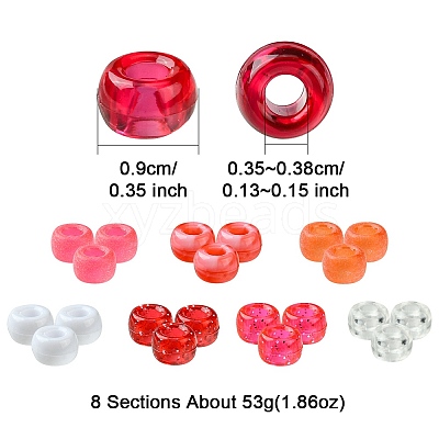 424G 8 Colors Acrylic Beads KY-FS0001-22A-1