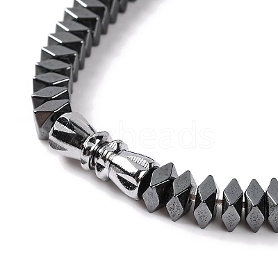 Faceted Square Synthetic Non-magnetic Hematite Beaded Necklaces NJEW-Q341-01-1