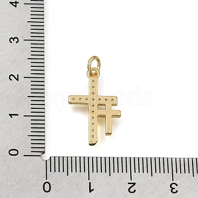 Brass Micro Pave Clear Cubic Zirconia Pendants CU-CBA9883-05D-G-1