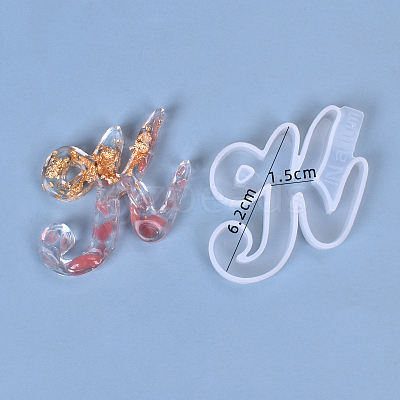 Letter DIY Silicone Molds X-DIY-I034-08K-1