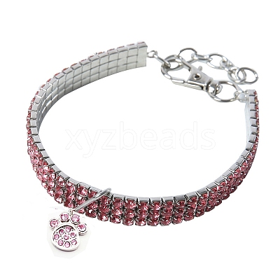 Adjustable 3-Row Alloy Rhinestone Cup Chain Pet Collars PW-WG89856-11-1