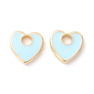 Rack Plating Eco-friendly Brass Enamel Charms KK-D073-04G-02-NR-1